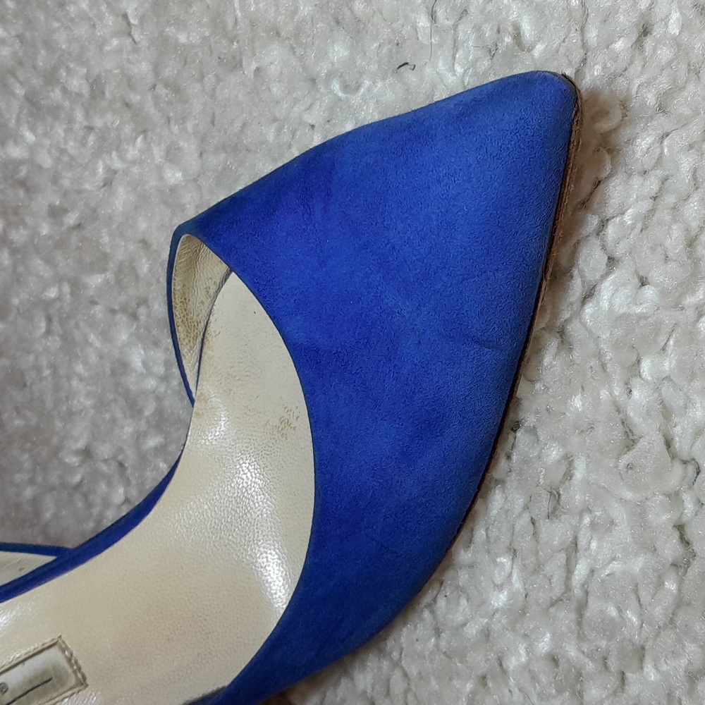 BRAIN ATWOOD BLUE Suede D Orsay Pumps Size 39.5 Euro - Picture 13 of 17
